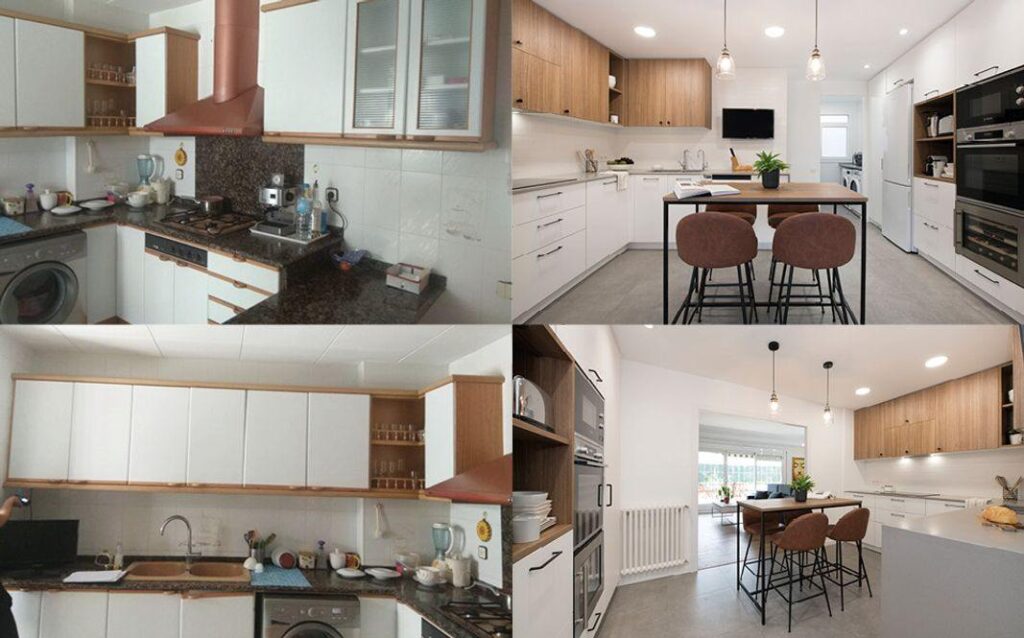 Antes y después cocina moderna reformada
